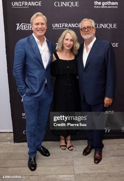Jeffrey Sharp, Michelle Sobrino-Stearns and guest attend 2022 Welcome to Cannes party on May 19, 2022 in Cannes, France.
