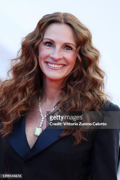 Julia Roberts attends the screening of "Armageddon Time" during the 75th annual Cannes film festival at Palais des Festivals on May 19, 2022 in...