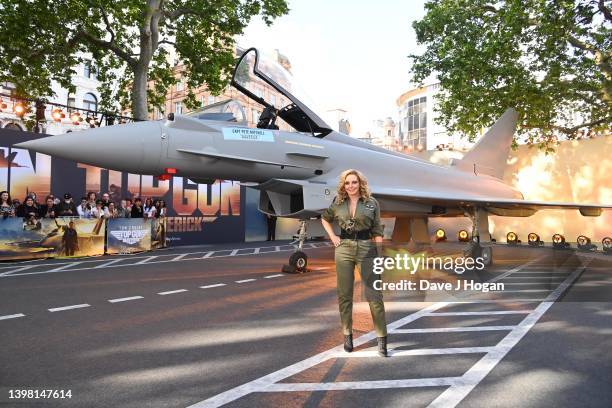 Carol Vorderman attends the "Top Gun: Maverick" Royal Film Performance at Leicester Square on May 19, 2022 in London, England.