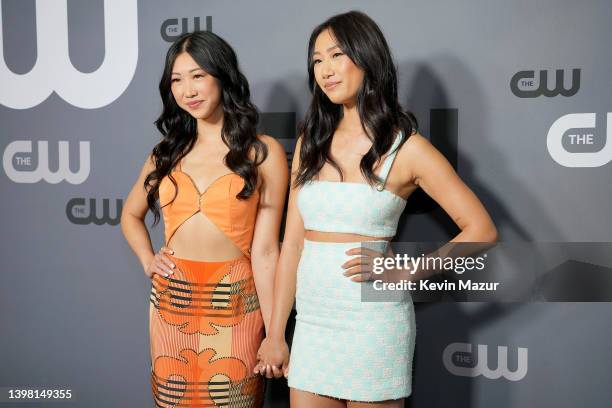 Shannon Dang and Olivia Liang attend The CW Network's 2022 Upfront Arrivals at New York City Center on May 19, 2022 in New York City.