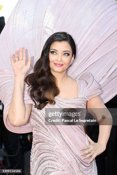 Aishwarya Rai Bachchan attends the screening of "Armageddon Time" during the 75th annual Cannes film festival at Palais des Festivals on May 19, 2022...