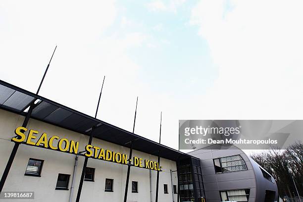 General view of the stadium prior to the Eredivisie match between VVV Venlo and SC Heracles Almelo at Seacon Stadium De Koel on February 25, 2012 in...