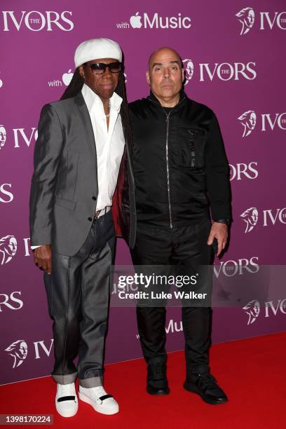 Nile Rodgers and Merck Mercuriadis attends The Ivor Novello Awards 2022 at The Grosvenor House Hotel on May 19, 2022 in London, England.