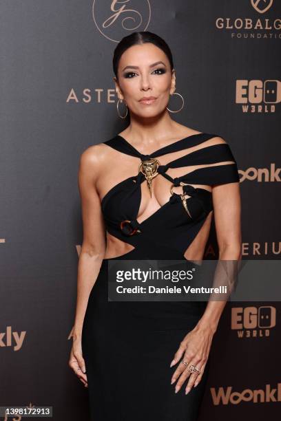Eva Longoria attends the photocall for the Global Gift Gala during the 75th annual Cannes film festival at JW Marriott on May 19, 2022 in Cannes,...