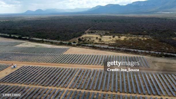 solar energy farm in bahia - battery storage stock pictures, royalty-free photos & images