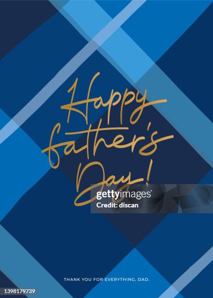 happy father's day card mit kariertem hintergrund. - tartan stock-grafiken, -clipart, -cartoons und -symbole