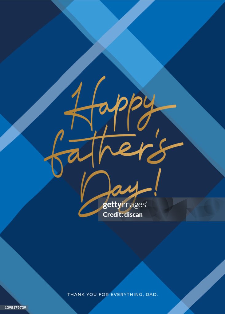 Happy Father’s Day Card with plaid background.