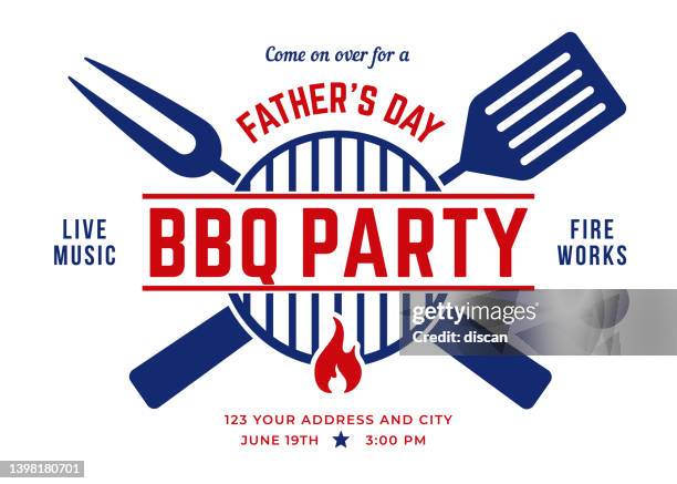 bildbanksillustrationer, clip art samt tecknat material och ikoner med father’s day bbq invitation template. - sesam