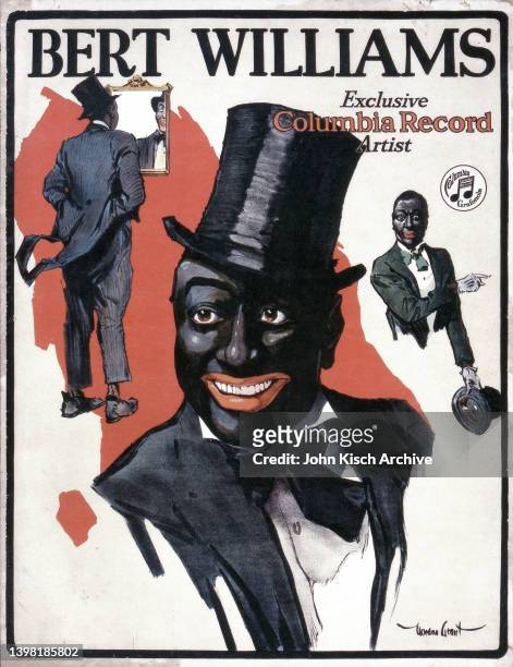 Poster features an illustration for Columbia Records' Vaudeville performer Bert Williams, 1919. The Bahamian-born, Afro-Caribbean Williams performed...