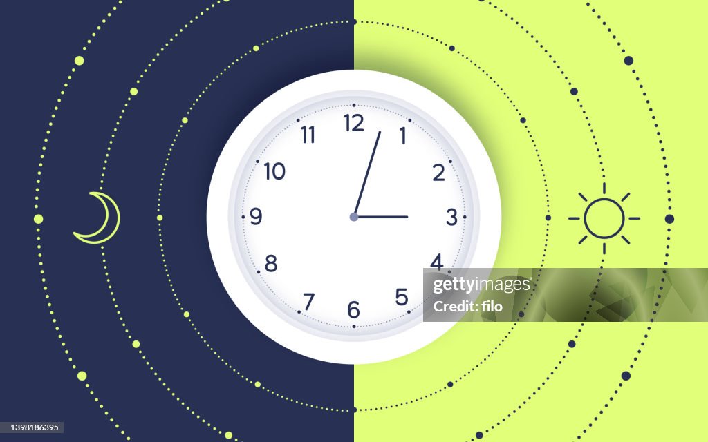 Day and Night Clock Time Concept