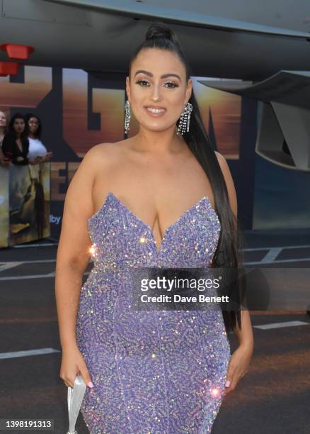Amel Rachedi attends the Royal Film Performance screening of "Top Gun: Maverick" in Leicester Square on May 19, 2022 in London, England.