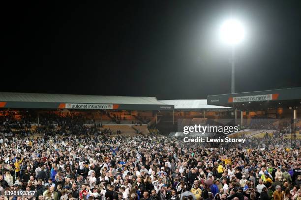 General view inside the stadium as fans of Port Vale pitch invade after victory in the Sky Bet League Two Play-off Semi Final 2nd Leg match between...