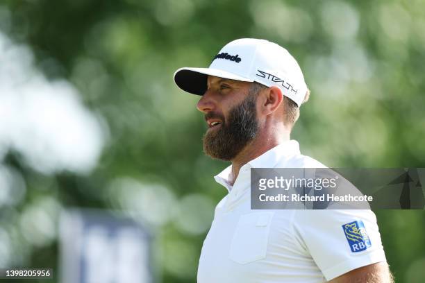 Dustin Johnson of the United States walks from the 14th tee during the first round of the 2022 PGA Championship at Southern Hills Country Club on May...