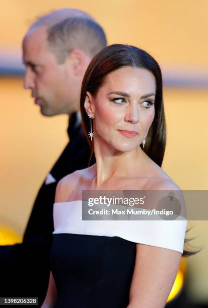 Prince William, Duke of Cambridge and Catherine, Duchess of Cambridge attend the UK premiere and Royal Film Performance of 'Top Gun: Maverick' in...