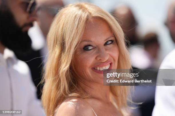 Kylie Minogue is seen during the 75th annual Cannes film festival at on May 19, 2022 in Cannes, France.