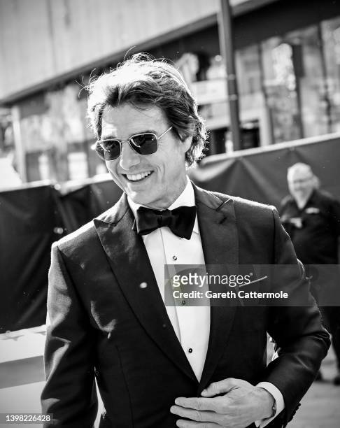 Tom Cruise attends The Royal Film Performance & UK Premiere of "Top Gun: Maverick" in Leicester Square on May 19, 2022 in London, England.