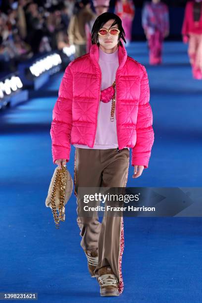 Model walks the runway for the Dior Men's Spring/Summer 2023 Collection on May 19, 2022 in Los Angeles, California.