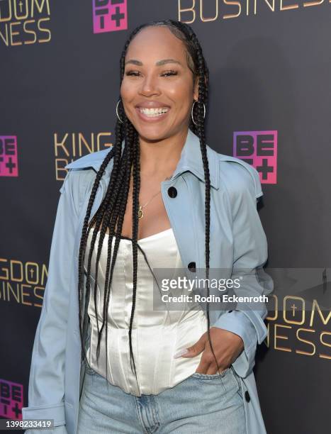 La'Myia Good attends the BET+ "Kingdom Business" Los Angeles premiere at NeueHouse Los Angeles on May 19, 2022 in Hollywood, California.