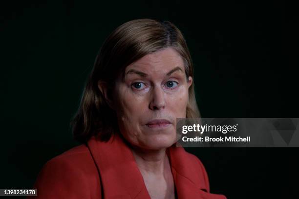 Chief Health Officer Dr. Kerry Chant speaks at a press conference related to flu vaccines and the arrival of Monkeypox on May 20, 2022 in Sydney,...