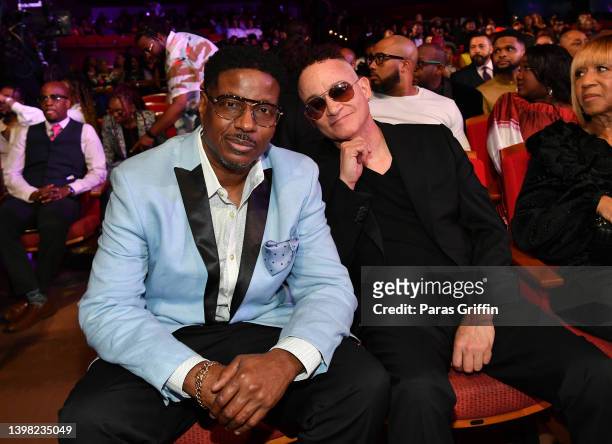 Christopher "Play" Martin and Christopher "Kid" Reid of Kid' n Play attend the 7th Annual Black Music Honors on May 19, 2022 in Atlanta, Georgia.