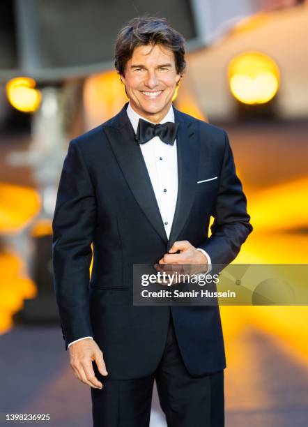Tom Cruise attends "Top Gun: Mavertick" Royal Film Performance at Leicester Square on May 19, 2022 in London, England.