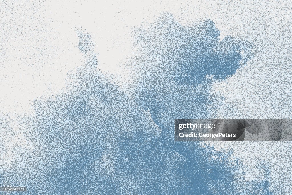 Vektor-Stipple-Illustration von Gewitterwolken