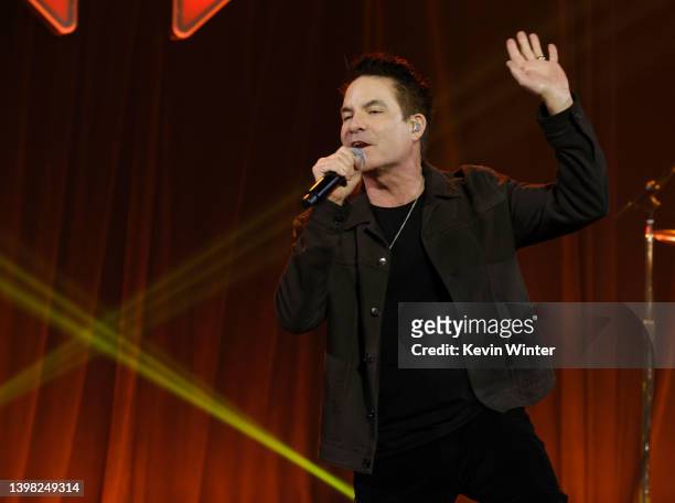 Pat Monahan of Train performs onstage at the iHeartRadio Album Release Party with Train presented by Capital One at iHeartRadio Theater on May 19,...