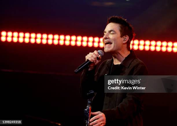 Pat Monahan of Train performs onstage at the iHeartRadio Album Release Party with Train presented by Capital One at iHeartRadio Theater on May 19,...