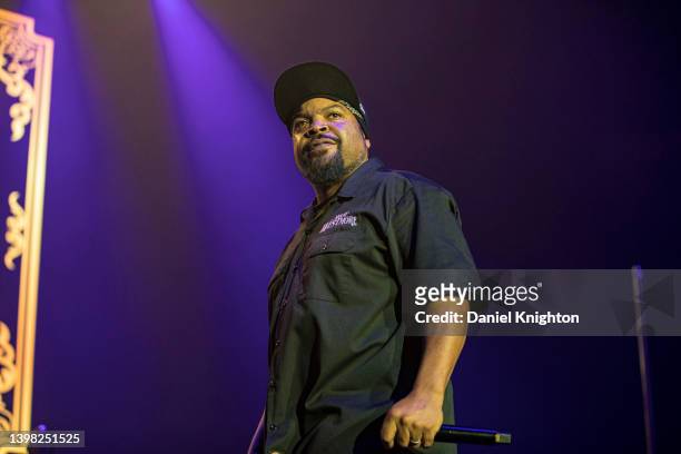 Musician Ice Cube of Mount Westmore performs on stage at Pechanga Arena on May 19, 2022 in San Diego, California.
