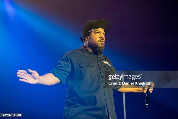 Musician Ice Cube of Mount Westmore performs on stage at Pechanga Arena on May 19, 2022 in San Diego, California.