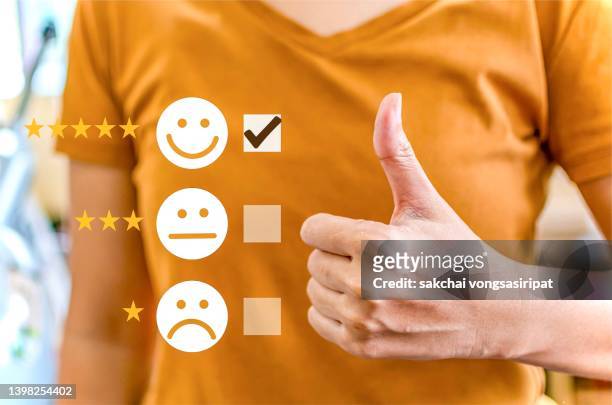 review, rating satisfaction concepts - feedback imagens e fotografias de stock