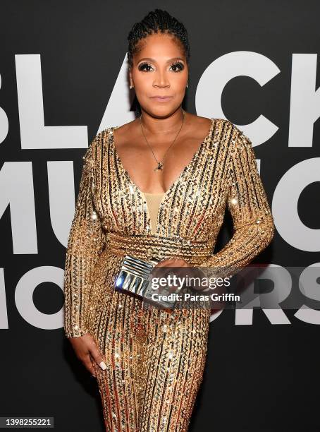 Trina Braxton attends the 7th Annual Black Music Honors at Cobb Energy Performing Arts Centre on May 19, 2022 in Atlanta, Georgia.