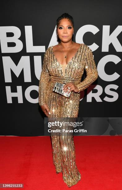 Trina Braxton attends the 7th Annual Black Music Honors at Cobb Energy Performing Arts Centre on May 19, 2022 in Atlanta, Georgia.