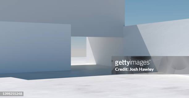 3d rendering architectural background - hangar stock-fotos und bilder