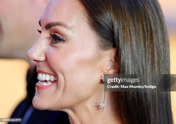 Catherine, Duchess of Cambridge attends the UK premiere and Royal Film Performance of 'Top Gun: Maverick' in Leicester Square on May 19, 2022 in...