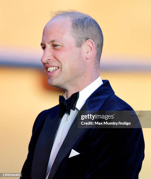 Prince William, Duke of Cambridge attends the UK premiere and Royal Film Performance of 'Top Gun: Maverick' in Leicester Square on May 19, 2022 in...