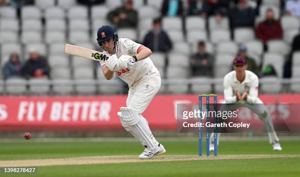 Dan Lawrence of Essex bats during day two of the LV= Insurance County Championship match between Lancashire and Essex at Emirates Old Trafford on May...
