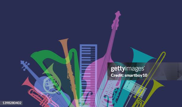 classical music instruments - orchestra icon stock illustrations