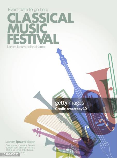 classical music concert poster - orchestra icon stock illustrations