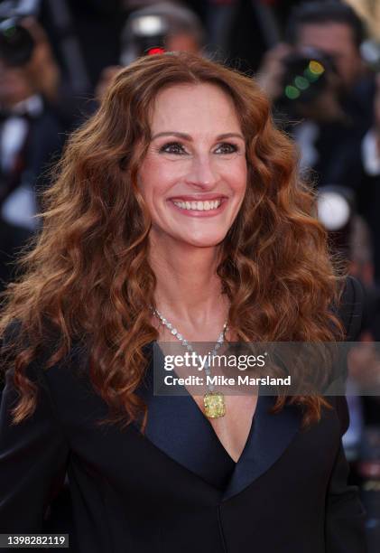 Julia Roberts attends the screening of "Armageddon Time" during the 75th annual Cannes film festival at Palais des Festivals on May 19, 2022 in...