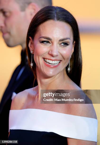 Catherine, Duchess of Cambridge attends the UK premiere and Royal Film Performance of 'Top Gun: Maverick' in Leicester Square on May 19, 2022 in...