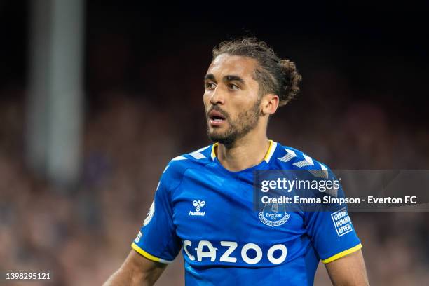 Dominic Calvert-Lewin of Everton during the Premier League match between Everton and Crystal Palace at Goodison Park on May 19, 2022 in Liverpool,...