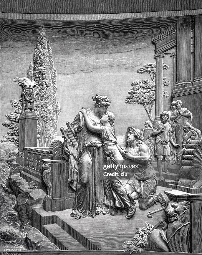 Final scene from the play Sappho by Franz Grillparzer