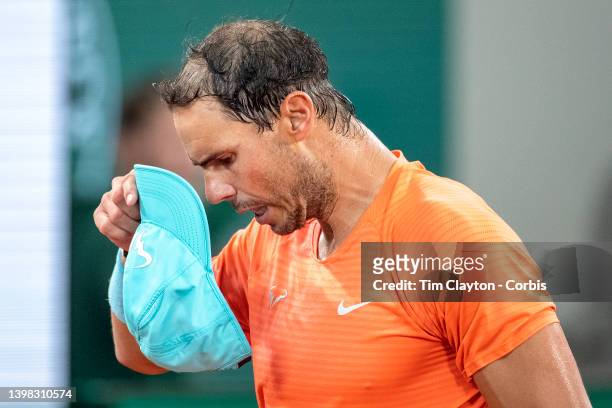 May 20. Rafael Nadal of Spain during practice on Court Philippe Chatrier in preparation for the 2022 French Open Tennis Tournament at Roland Garros...