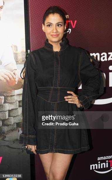 Shreya Dhanwanthary attends the two short film screening ' Gray' and 'Tasalli' on May 20, 2022 in Mumbai, India