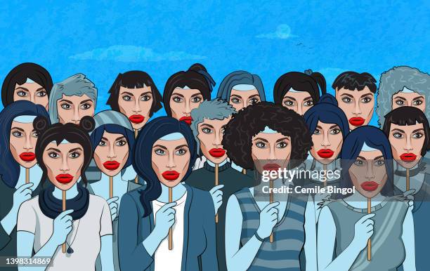 plastic surgery faces - look alike stock illustrations