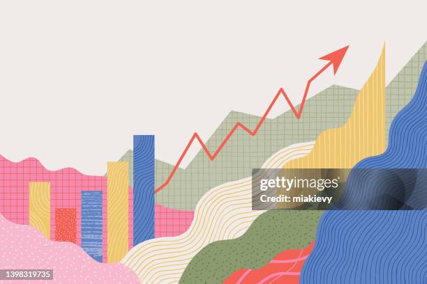 illustrations, cliparts, dessins animés et icônes de graphiques résumés - analyzing data