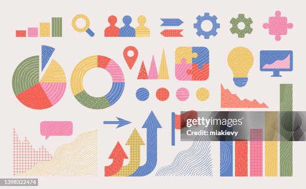 ilustraciones, imágenes clip art, dibujos animados e iconos de stock de infografías elementos de diseño - gráfico de barras