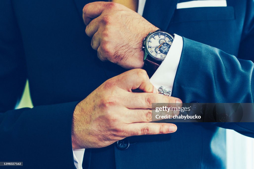 Well dressed man hands