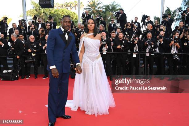 Idris Elba and Sabrina Elba attend the screening of "Three Thousand Years Of Longing " during the 75th annual Cannes film festival at Palais des...